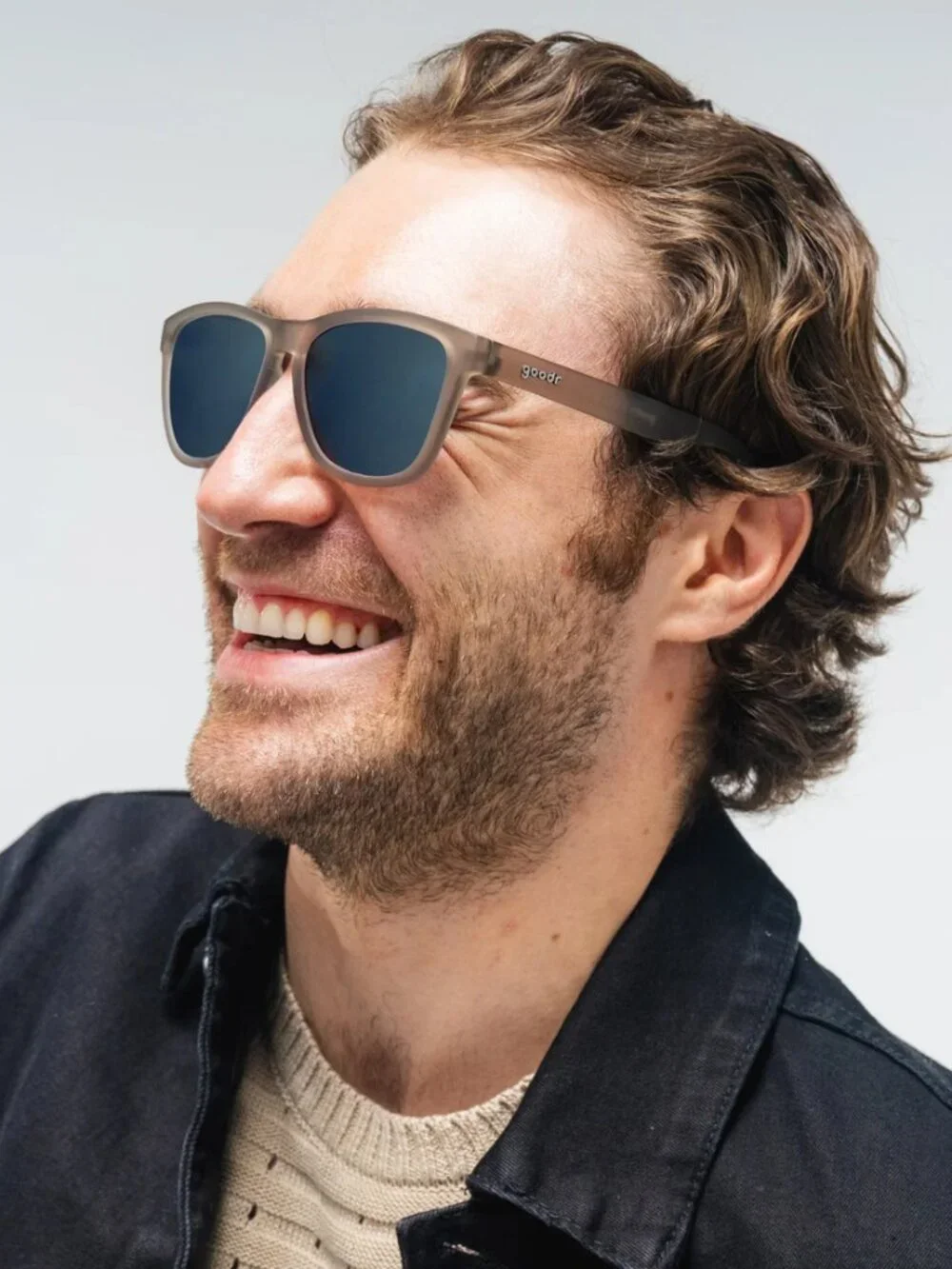 Goodr OG Going To Valhalla Crystal Grey Frame Polarized Chrome Lens Sunglasses